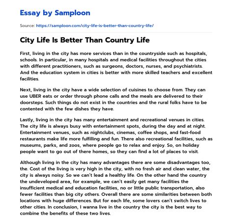 city life essay